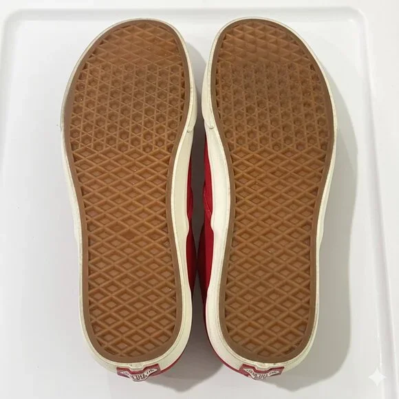 Vans Classic Red Slip-On Sneakers - Excellent Condition - Size Men's 10.5 - Picture 11 of 11
